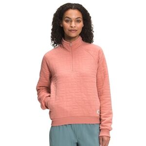 The North Face Women’s Quilted Quarter Zip Pullover Peach Pink Size M Cozy Sweat